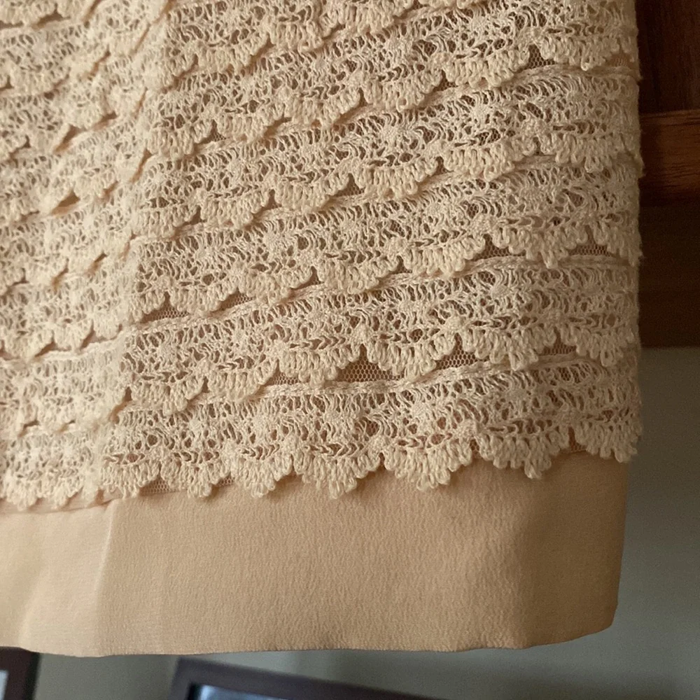 Madewell silk lace capped sleeve eggshell color blouse - Picture 10 of 10